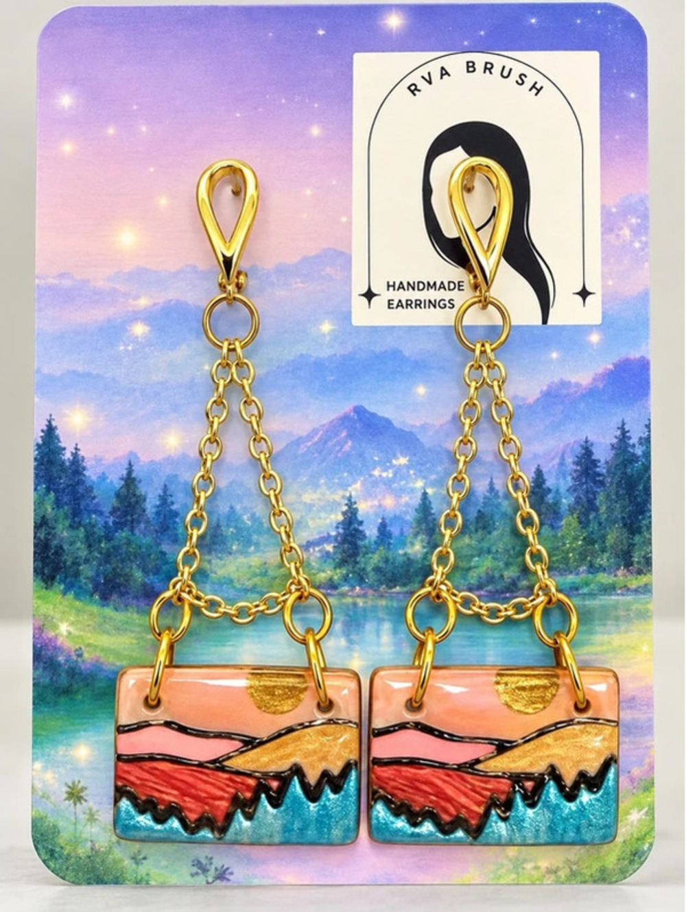 Scenic Sunset Chain Earrings by